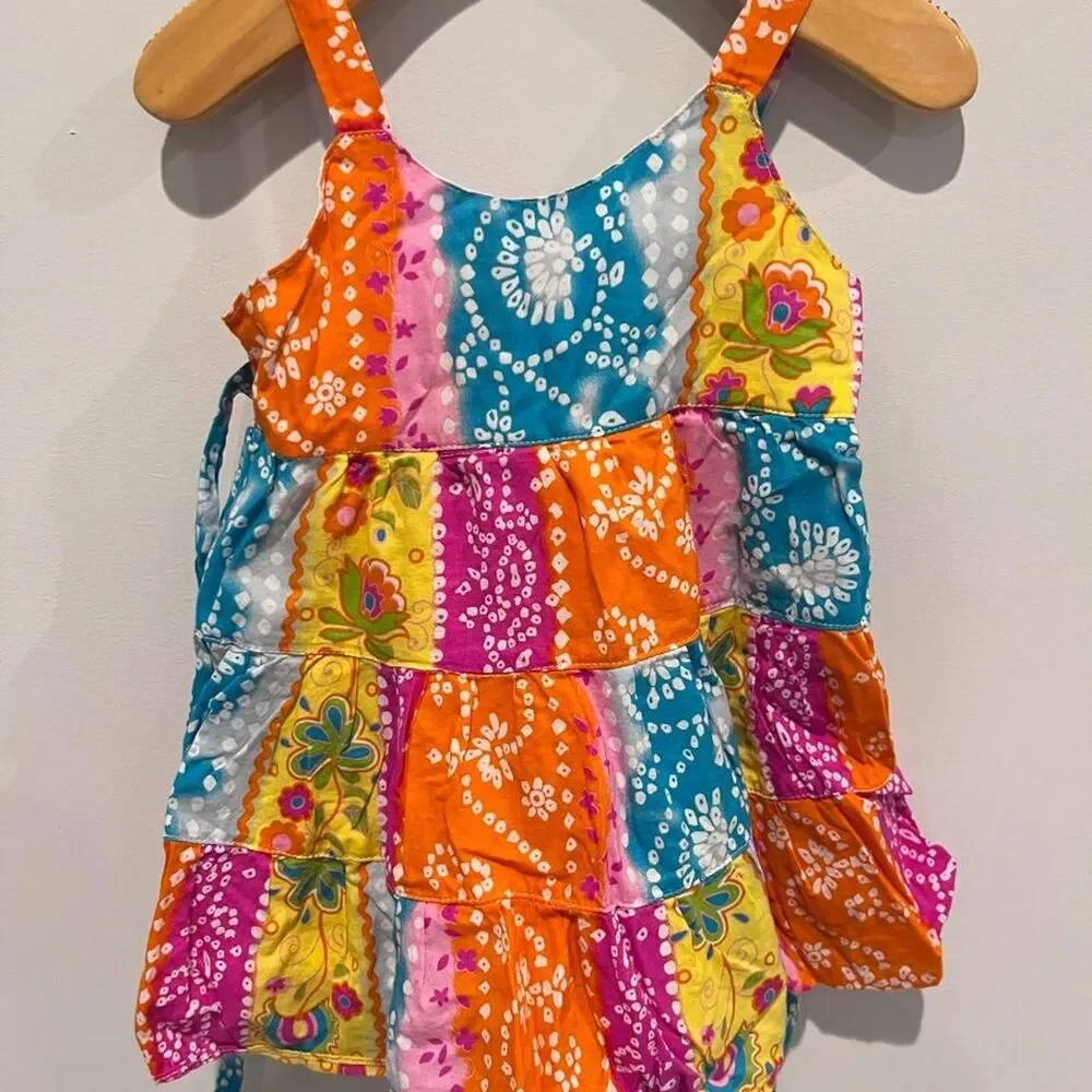 Unique Bandhani baby flair cotton dress, festive, rajasthani frock 12m